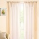 image 1 of Pair of Casablanca Cream Metallic Shimmer Voile Panels 138 cm x 229 cm (54 inch x 90 inch) Rod Pocket Panels for Bedroom and Living Room
