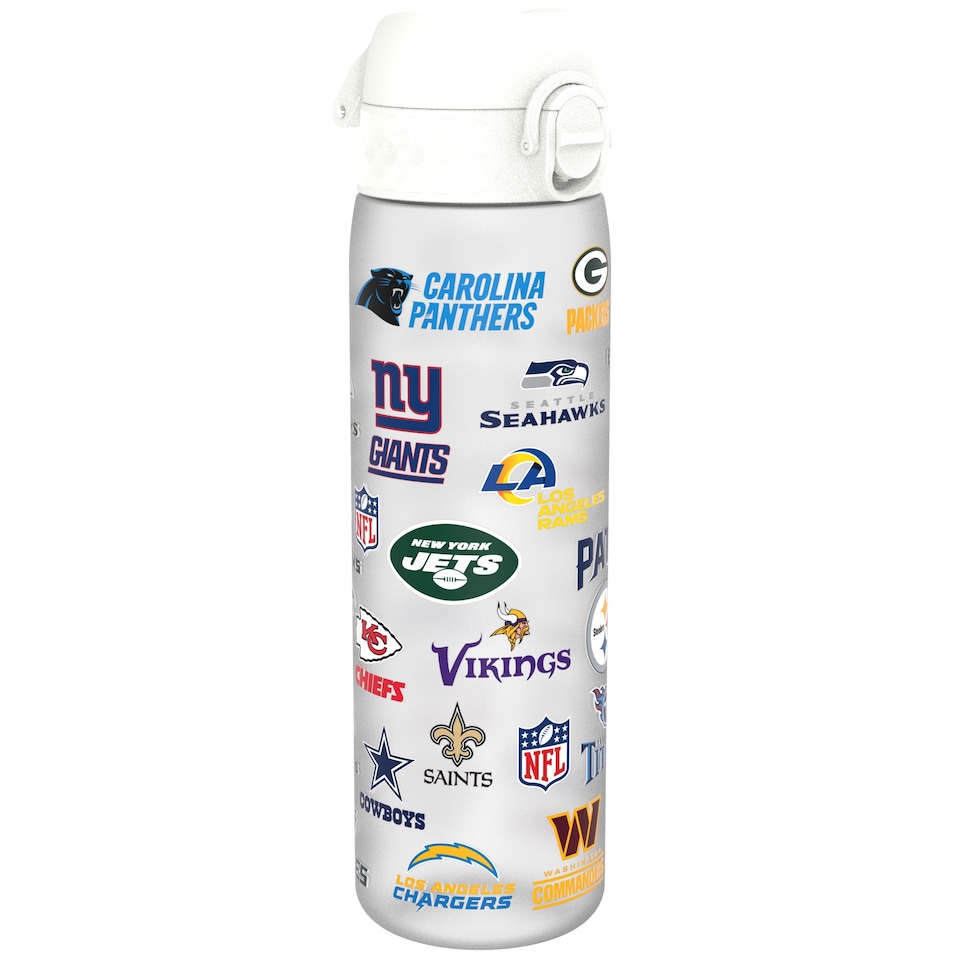 image 1 of Leak Proof Slim Water Bottle, BPA Free, NFL, 500ml (18oz) | White | NFL Multi Teams | One Size