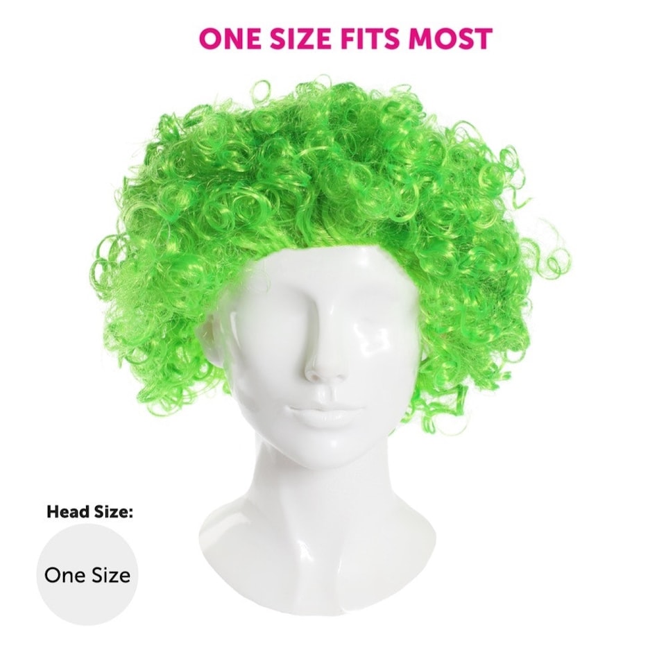 image 1 of Pack of 12 Green Curly Wig Green | One Size