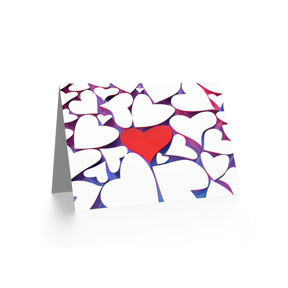 image 1 of Love Heart Illustration Pattern Anniversary Love Valentines Day Card