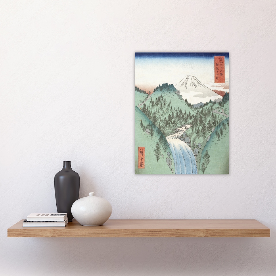image 1 of The Mountains Of Izu Province Japanese Wall Art Print Hiroshige 12x16"