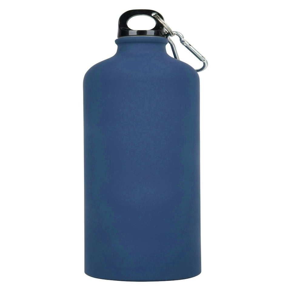 image 1 of Mountain Warehouse Drinking Water Bottle Matt Aluminium Fitness Camping Flask Blue | Navy