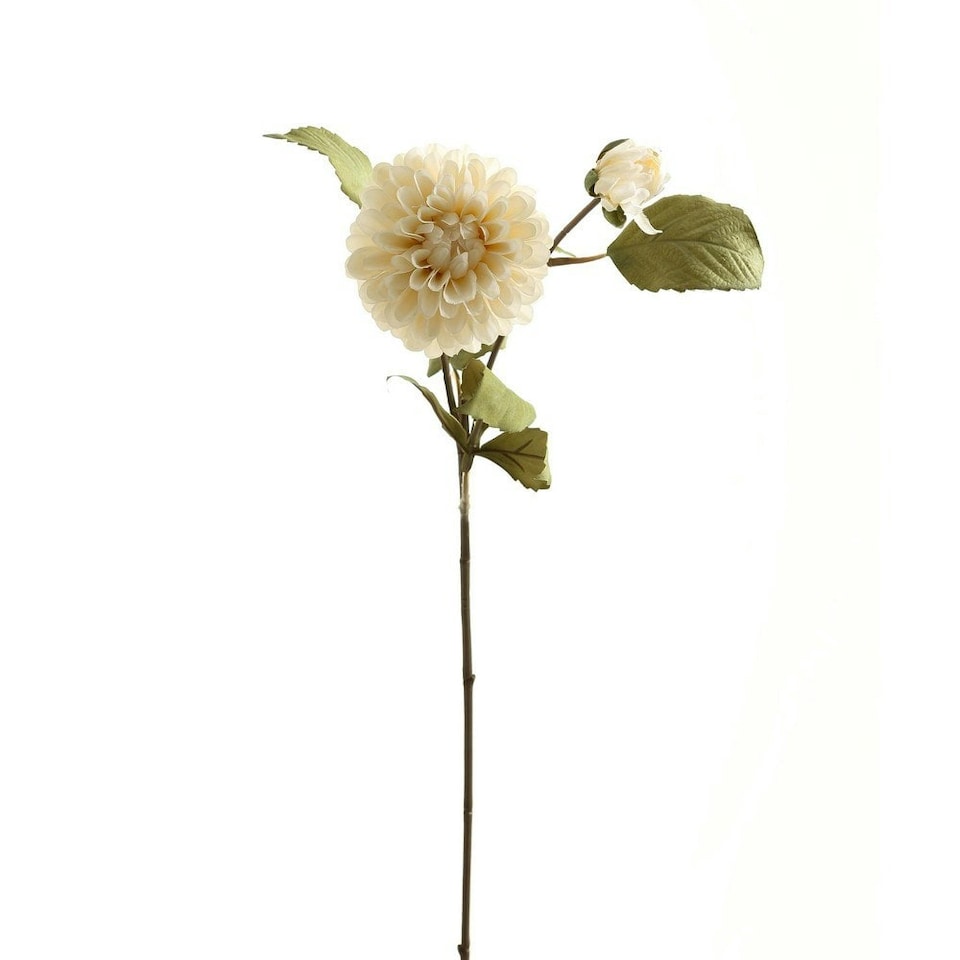 image 1 of Hill Interiors Dahlia Artificial Flower - White/Green - One Size