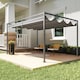 image 7 of Outsunny 4 x 3(m) Metal Outdoor Pergola with Retractable Roof, Outdoor Gazebo with Drainage Holes for Garden, Patio, Lawn, Grey