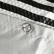 image 5 of OHS Stripe Embossed Soft Cosy Plush Plump Duvet Cover and Pillowcase Bedding Set Black | Black/Off White | King