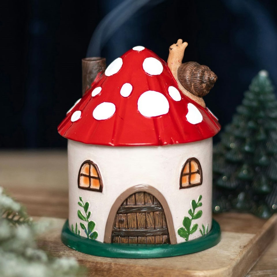 image 1 of Mushroom House Incense Cone Burner