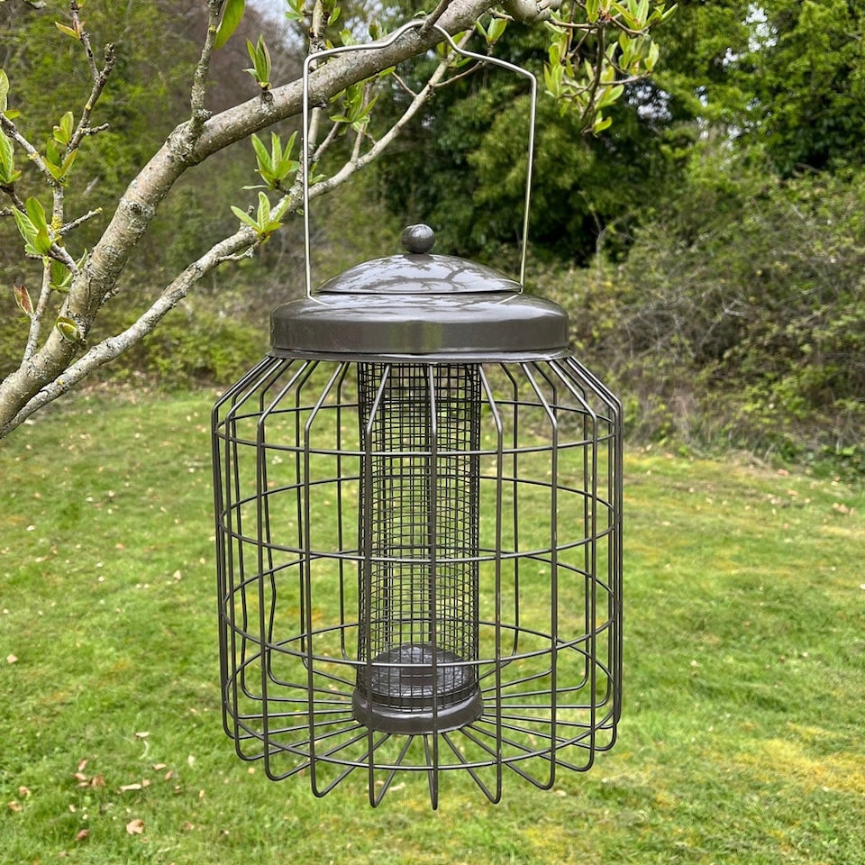 image 1 of Heavy Duty Squirrel Proof Hanging Bird Seed & Nut Feeders (Set of 2)
