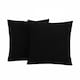 image 1 of OHS 2 x Soft Boucle Fleece Cushion Covers, 45x45cm - Black