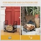 image 9 of Outsunny Firewood Log Rack Fireplace Log Holder w/ Handles Outdoor Indoor Black