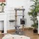 image 2 of PawHut 120cm Cat Tree Tower with Scratch Post Perch Hammock Condo Light Grey