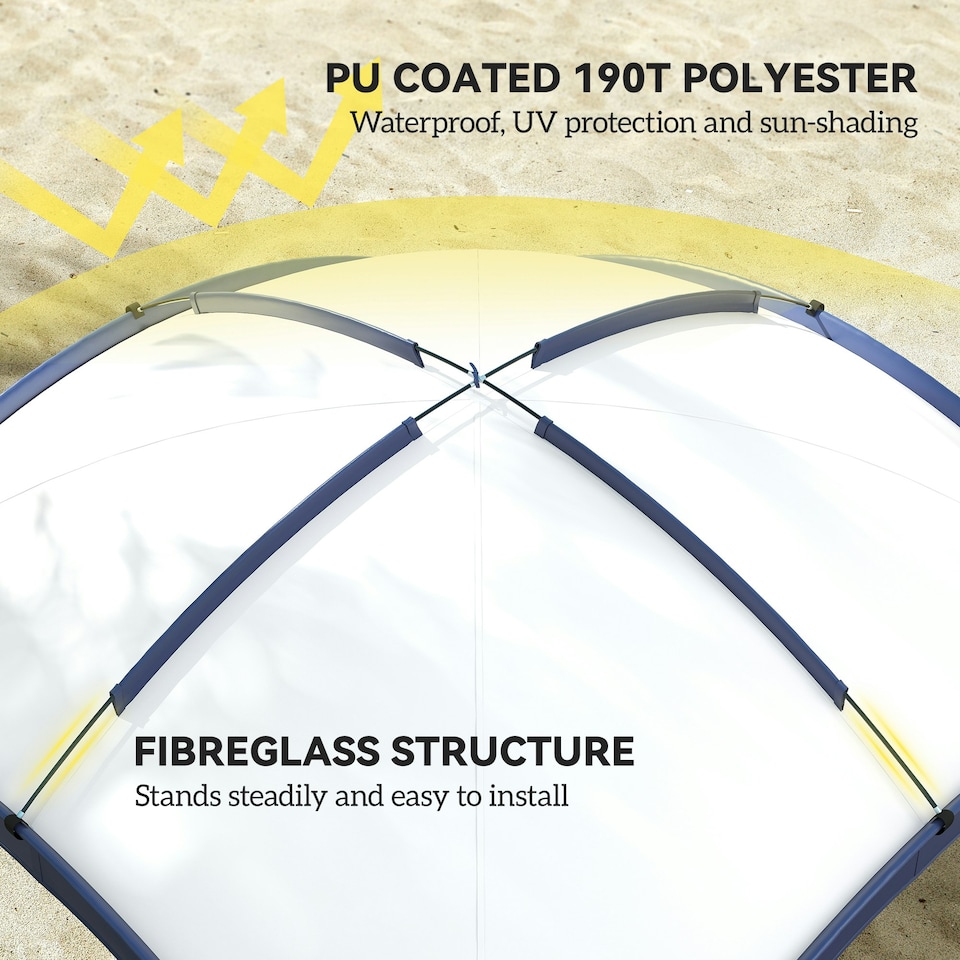 image 1 of Outsunny Outdoor Gazebo Event Dome Shelter Party Tent for Garden Cream and Blue
