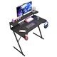 image 1 of House of Home Gaming Desk with Monitor Stand Carbon Fibre Top Black 118cm | Black | 1