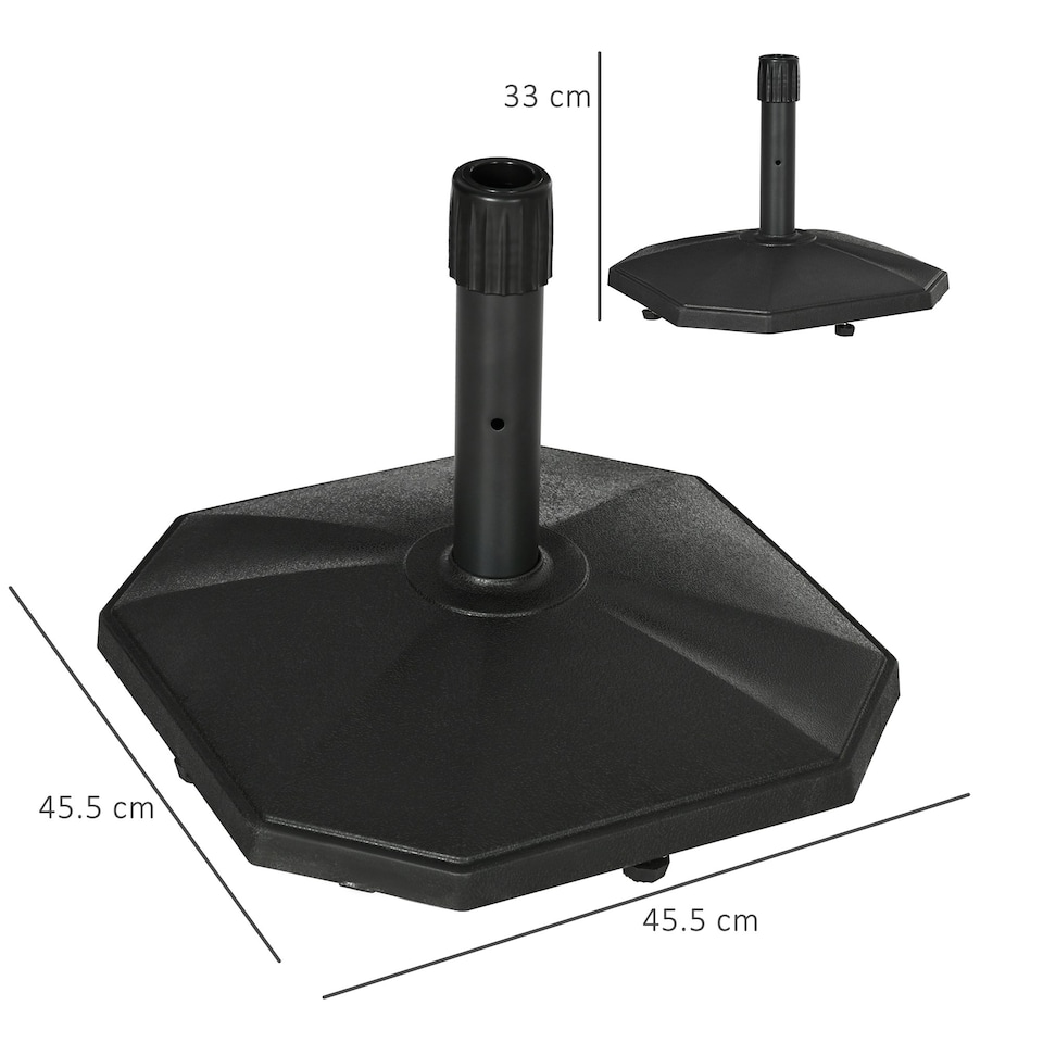 image 1 of Outsunny 18kg Patio Parasol Base Concrete Outdoor Umbrella Stand Holder Black