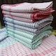 image 2 of Check Design Kitchen Tea Towel - Green | Green