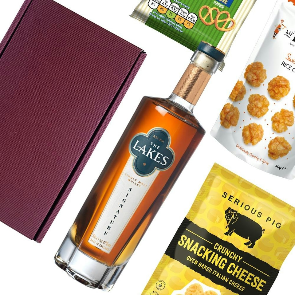 image 1 of Lakes Signature Single Malt Whisky Nibbles Hamper 70cl 47% abv