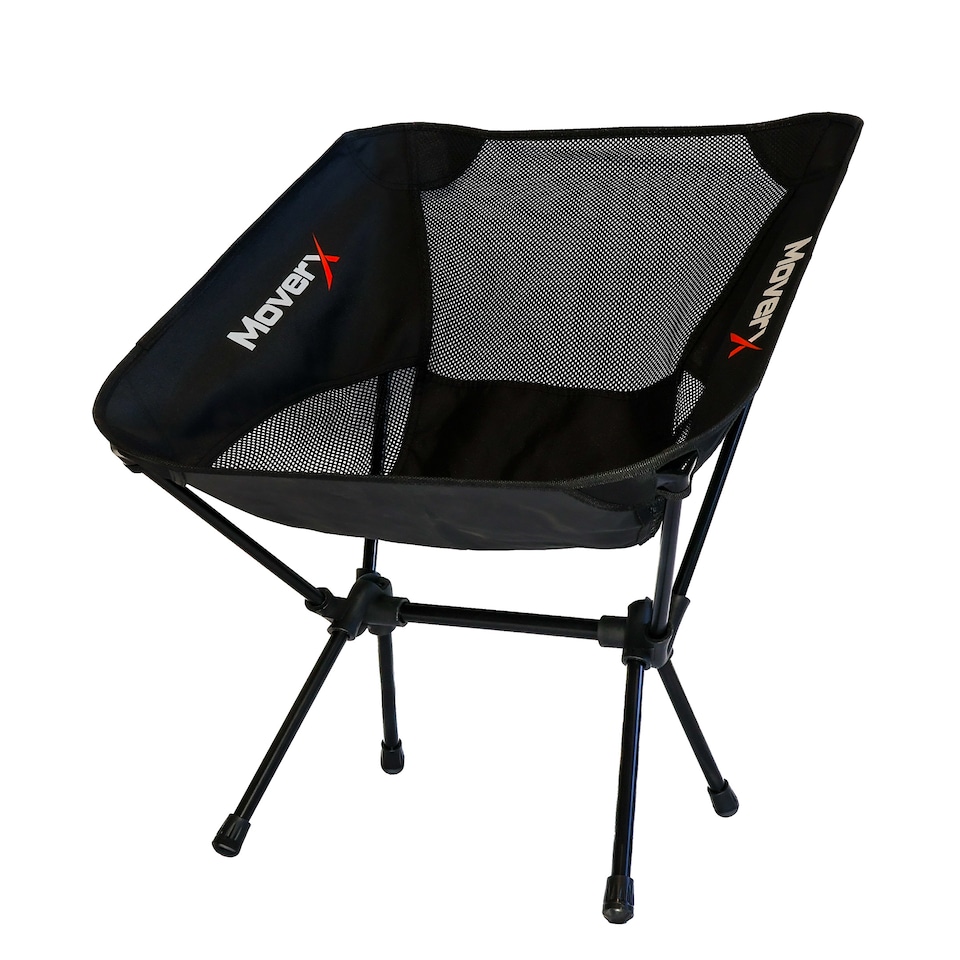 image 1 of MoverX Ultra Lightweight Low Camping Chair - Capacity 150kg, Black