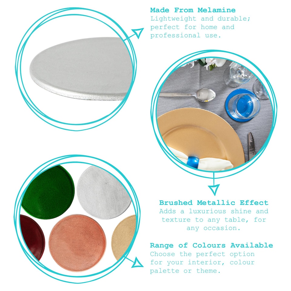 image 1 of Argon Tableware Metallic Coasters - 10cm - Gold - Pack of 6