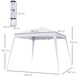 image 3 of Outsunny 3 M x 3 M Base 2.5 M x 2.5 M Top Pop Up Gazebo, 2 Person Setup Instant with Carry Bag, Height Adjustable Slant Leg Party Tent Instant Event Shelter for Garden, Patio | White