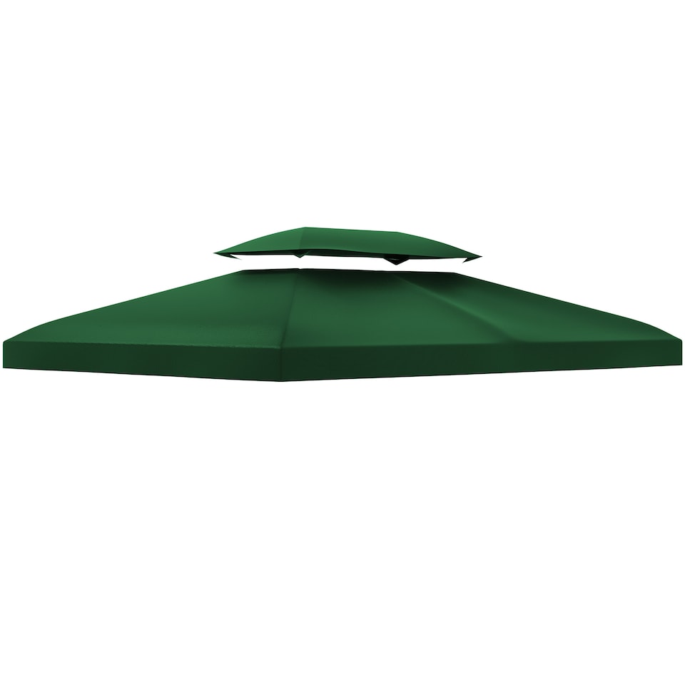 image 1 of Outsunny 3x4m Gazebo Replacement Roof Canopy 2 Tier Top UV Cover Green