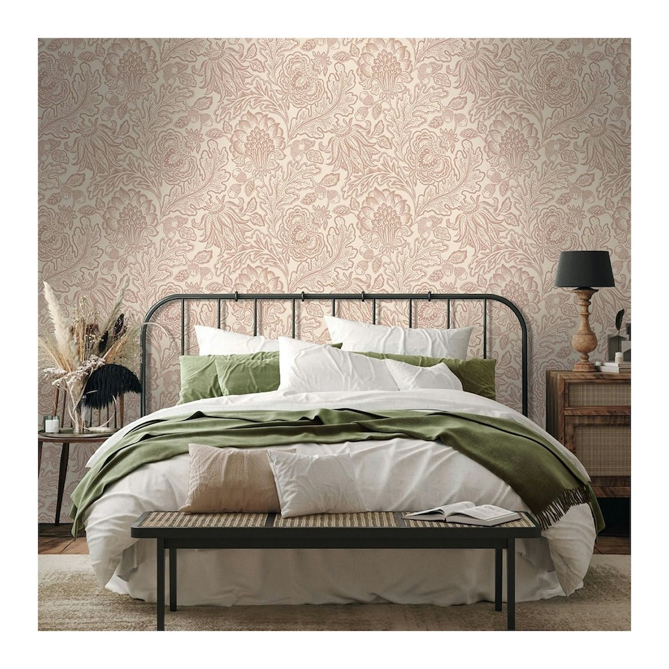 image 1 of Belgravia Fernhurst Trail Floral Wallpaper - Pink - 10m x 53cm Pink