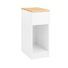SoBuy FBT111-WN Slim Bedside Table Bedside Cabinet Narrow Side Table Nightstand with Drawer and Shelf for Bedroom