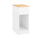 image 1 of SoBuy FBT111-WN Slim Bedside Table Bedside Cabinet Narrow Side Table Nightstand with Drawer and Shelf for Bedroom
