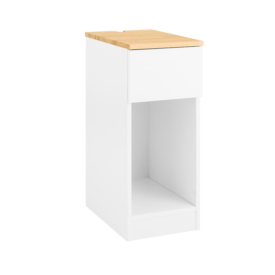 image 1 of SoBuy FBT111-WN Slim Bedside Table Bedside Cabinet Narrow Side Table Nightstand with Drawer and Shelf for Bedroom
