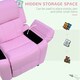 image 4 of HOMOM Kids Recliner Armchair PU Leather Game Chair Children Sofa Seat Pink 