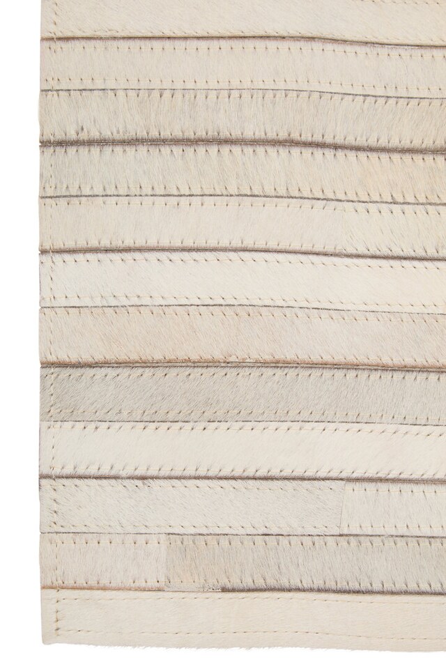 image 1 of Bosie Safira Small Natural Hair On Leather Rug | White