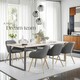 image 8 of Dining Chair Marilyn - corduroy look, upholstered, armchair, continuous backrest - per piece Grey | Grey/Gold