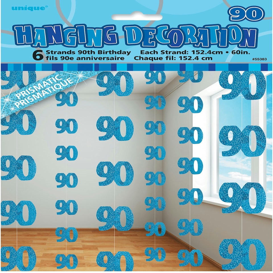 Unique Party 5 Foot Blue String Decorations - 90 - Unique Party
