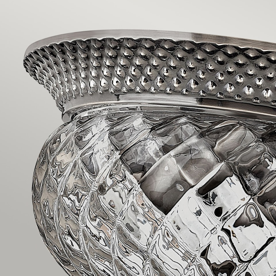 image 1 of Plantation 2 Light Small Semi Flush Ceiling Light Polished Antique Nickel, E27