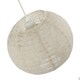 image 3 of Chic Natural Linen Fabric Oatmeal Spherical Pendant Lighting Shade Cream