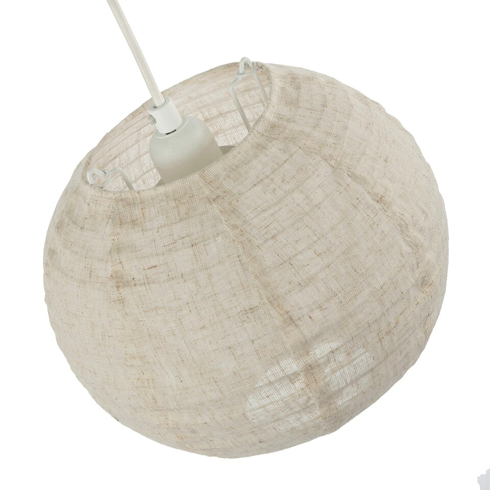 image 1 of Chic Natural Linen Fabric Oatmeal Spherical Pendant Lighting Shade Cream