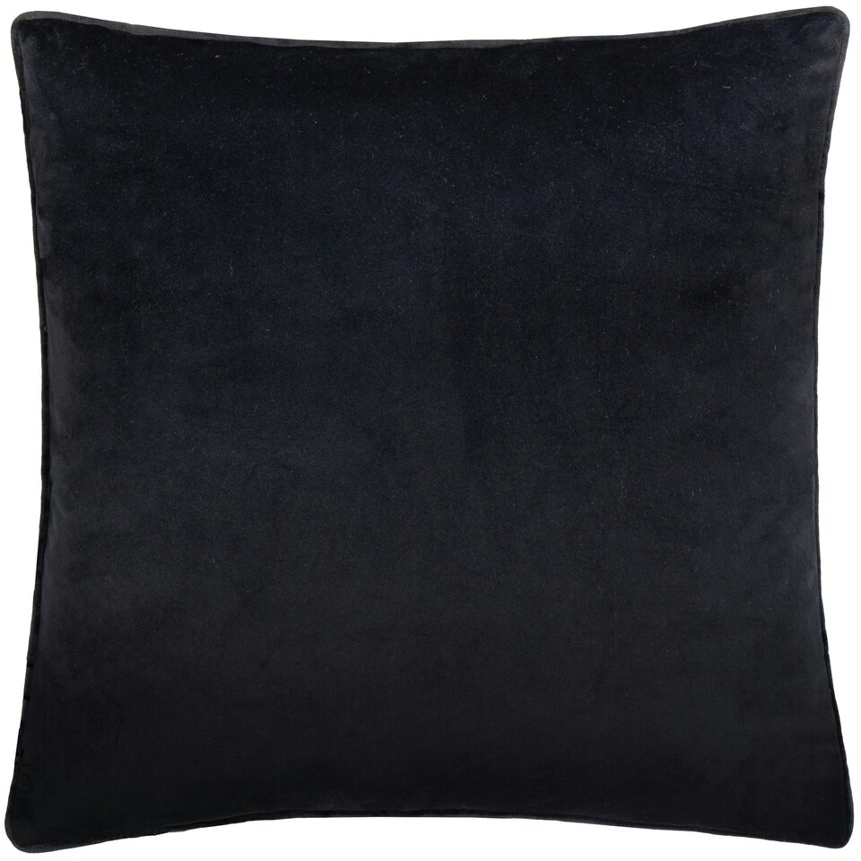 image 1 of Hoem Malans Cut Velvet Piped Black Filled Cushion 45 x 45cm | Multi