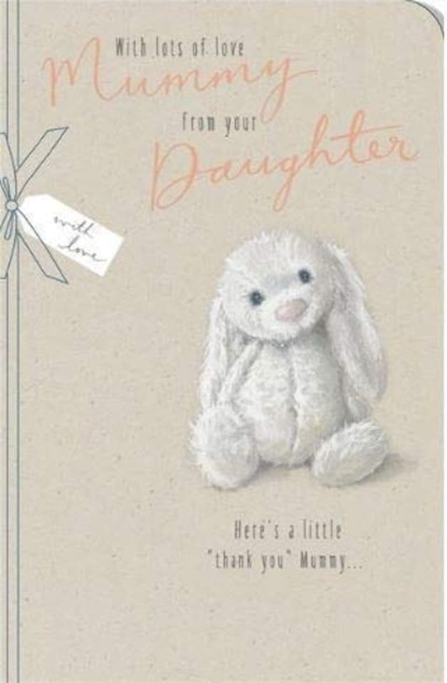 image 1 of Watermark Cute Mother's Day Card Bunny, from Your Daughter Flitter Finish