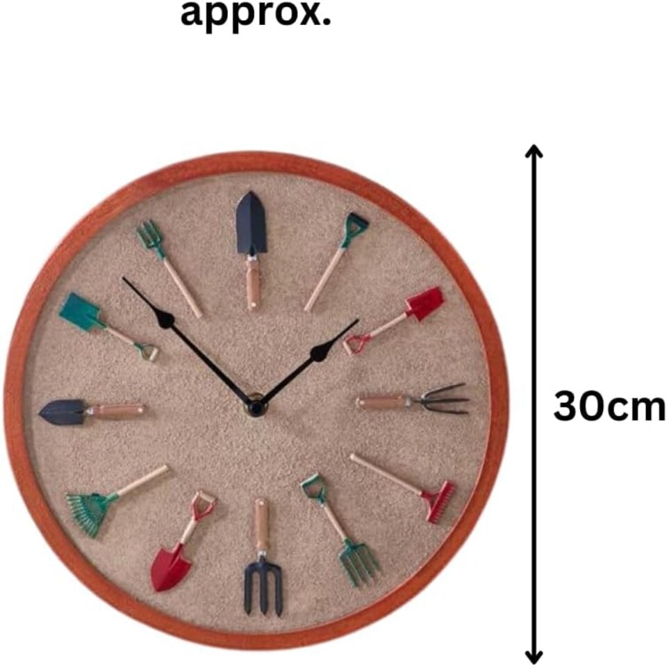 image 1 of Marco Paul 30cm Red Tools Design Clock Red