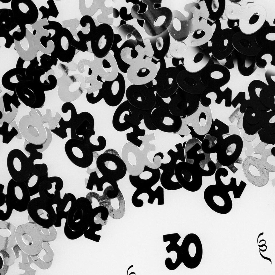 image 1 of 2x 14g 30th Black Happy Birthday Confetti