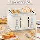 image 5 of HOMCOM 1.7L 3000W Rapid Boil Kettle and 4 Slice Toaster Set Crumb Tray Cream