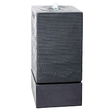 Primrose Square Column Rippling Effect Water Feature Fountain with LEDs 85cm