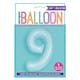 image 2 of Matte Powder Blue Number 9 Helium Foil Giant Balloon 86cm / 34 in