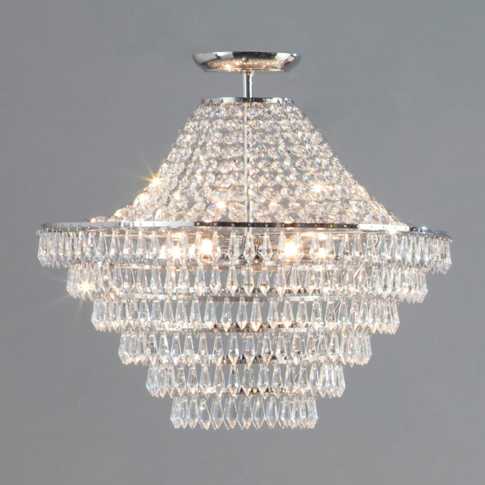 image 1 of BHS Ivy Flush Ceiling Light, Chrome