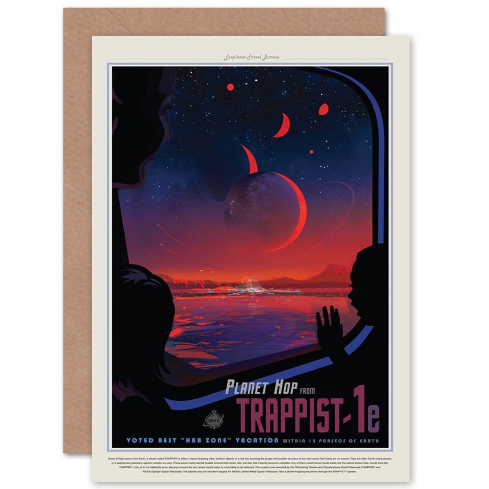 image 1 of Trappist-1E Planet Hop Space Tours Travel NASA Card