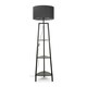 image 4 of ValueLights Hiru Black 3 Tier Shelf Floor Lamp With Charcoal Shade | Grey