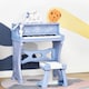 image 1 of HOMCOM 37 Keys Kids Piano Mini Electronic Keyboard Light Kids Musical Instrument Educational Game Children Grand Piano Toy Set with Stool and Microphone & Music Stand (Blue)