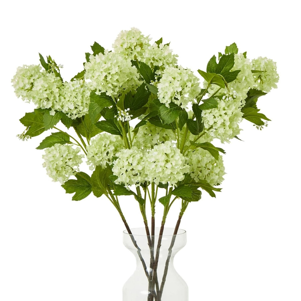 image 1 of Hill Interiors Snowball Viburnum Artificial Flower Spray - Green - One Size