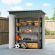 image 6 of Outsunny 5 x 3ft Garden Storage Shed Sliding Door Sloped Roof Tool, Green
