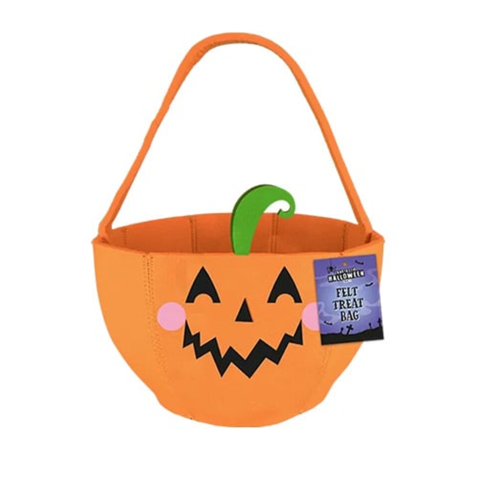 Orange Pumpkin Halloween Felt Treat Bag 27cm