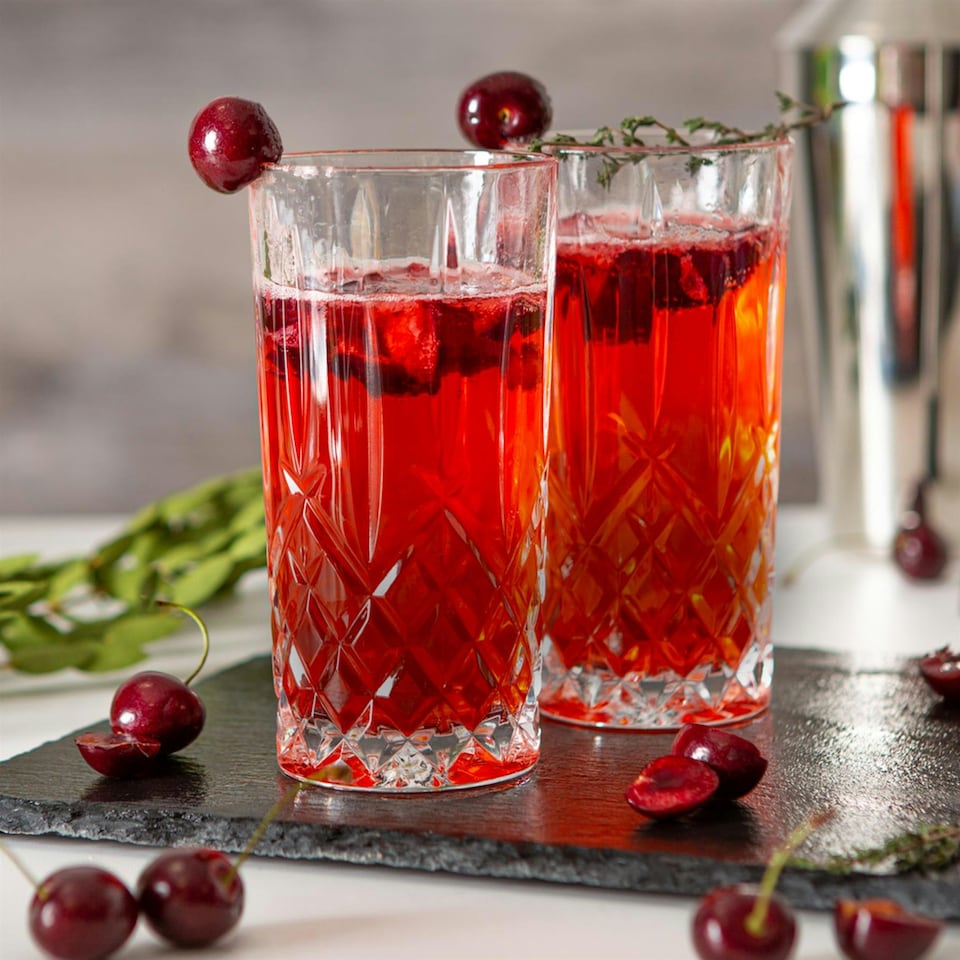 image 1 of RCR Crystal Orchestra Cut Glass Highball Cocktail Glasses Tumblers Set - 396ml - Pack of 6 Clear