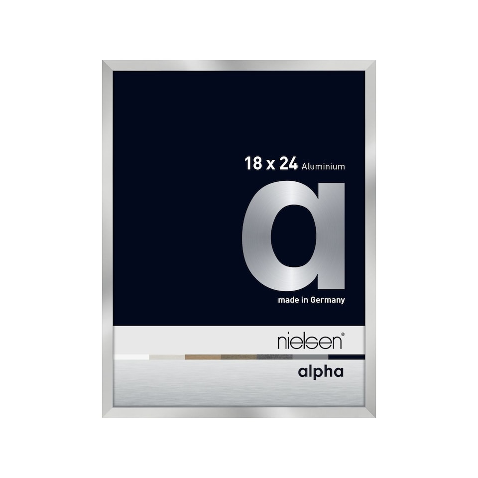 image 1 of Nielsen Alpha Aluminium Picture Frame - Real Glass - Polished Silver - 18cm x 24cm